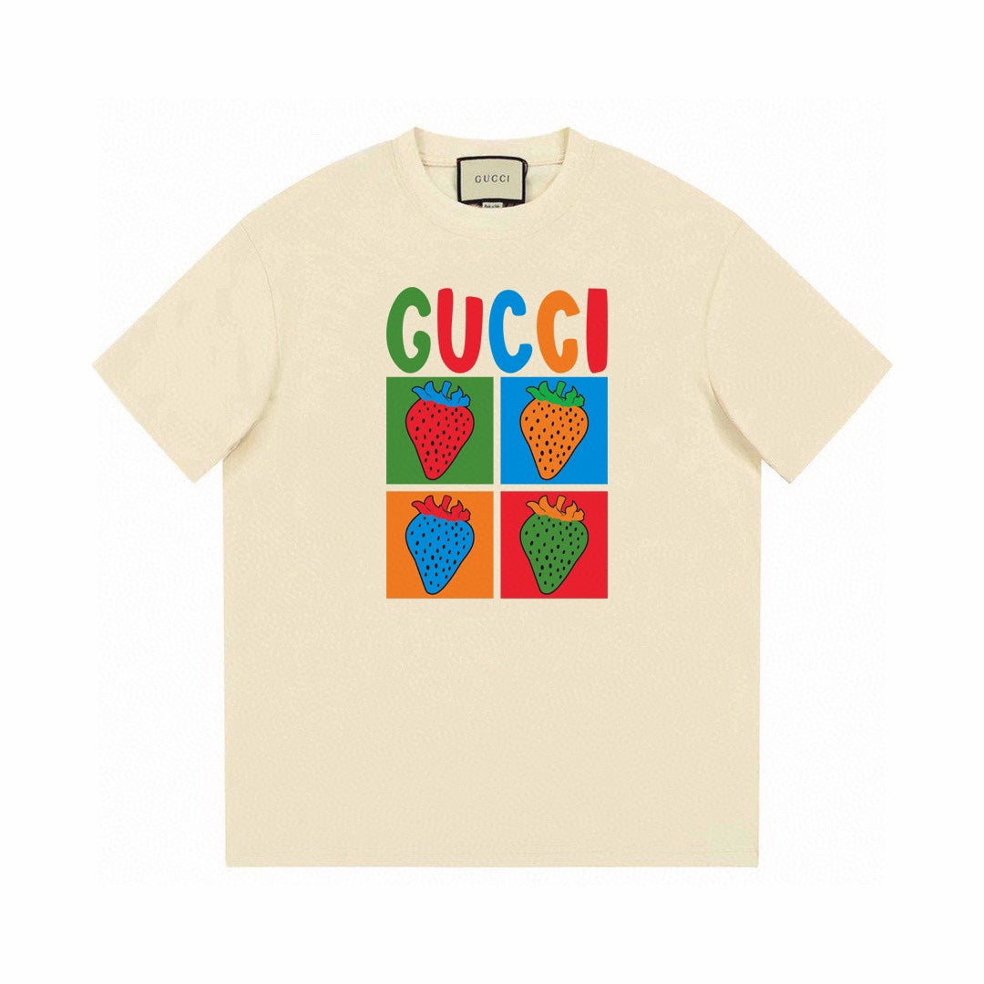 T-shirt quatre carreaux imprimé fraise