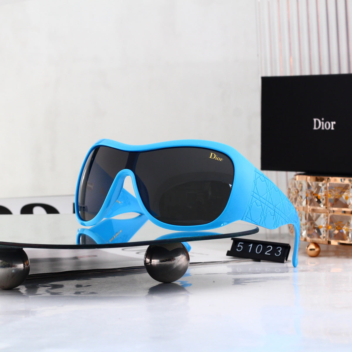 9 Color Futuristic Shield Sunglasses - 51023