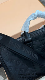 Black Embossed Leather Mini Travel Bag