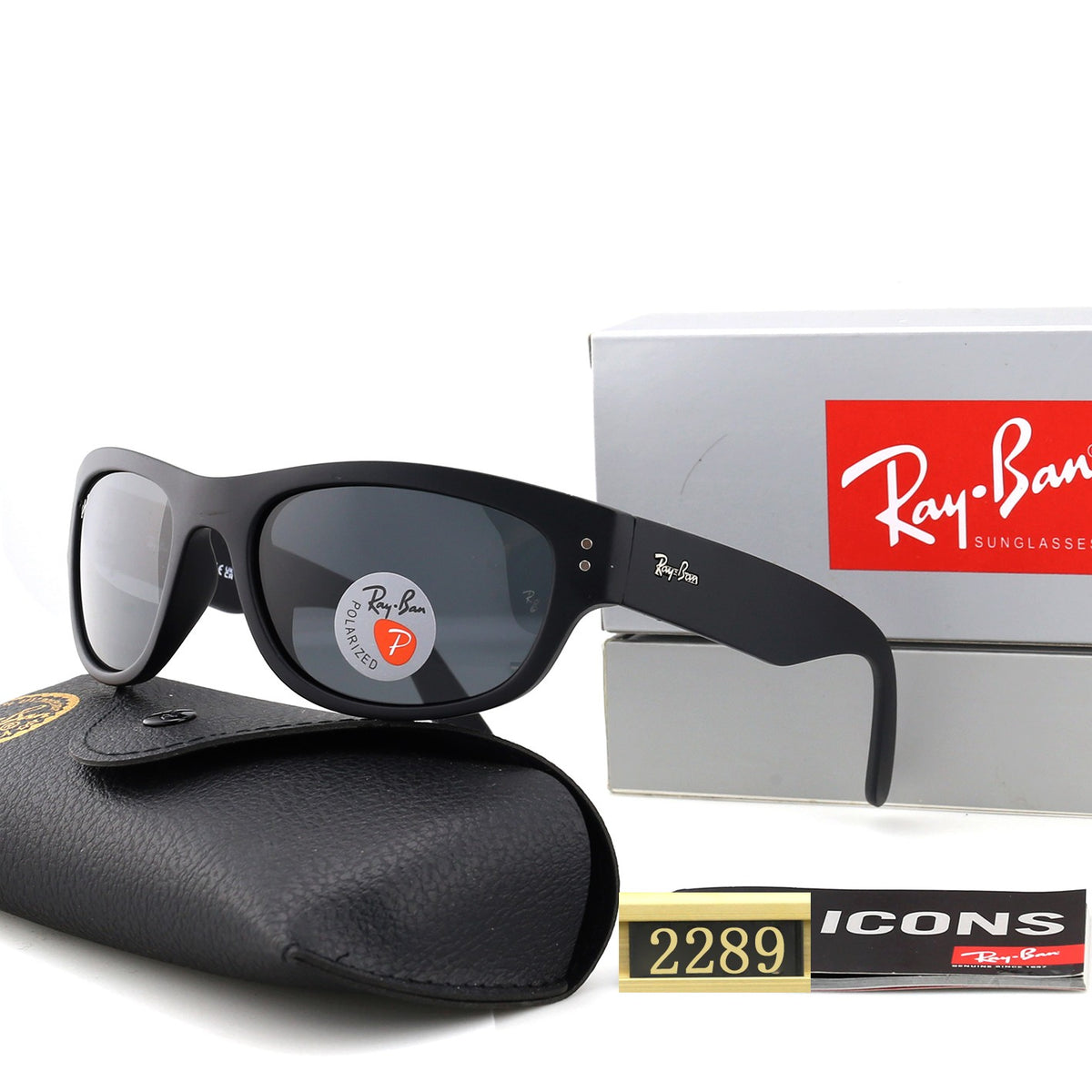 Retro Rectangular Wrap Frame Sunglasses - 2289