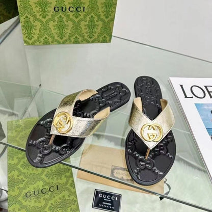 Fashion Metal Buckle Flip Flop Sandals