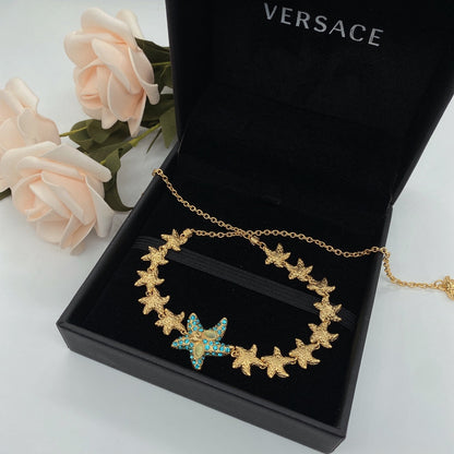 Diamond Starfish Pendant Necklace
