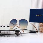 7 Color Classic Double Bridge Aviator Sunglasses - 51003