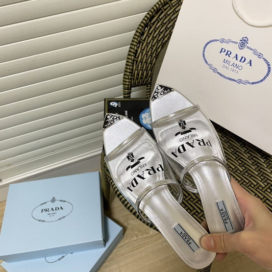 Triangle Logo Transparent Flat Slippers