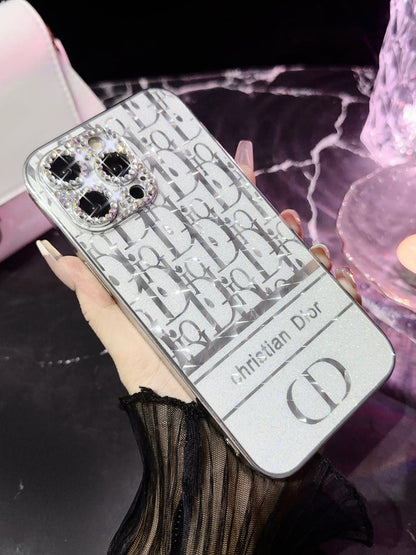 Étui de luxe avec cordon en strass et perles