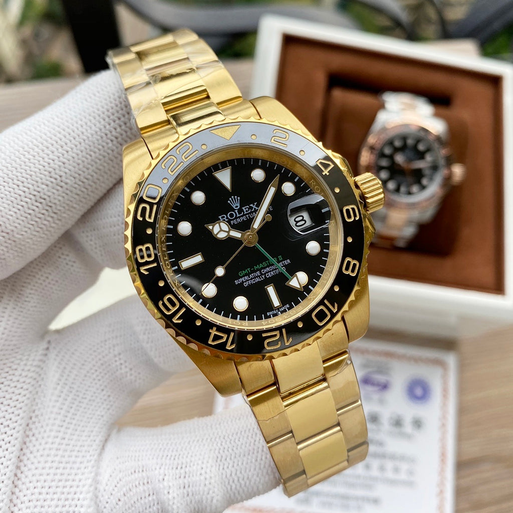 5-Style Luxury Collection (Silver, Gold, Rose Gold & Two-Tone), Classic Sport GMT Style