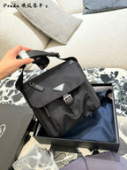 Black Parachute-Style Messenger Bag