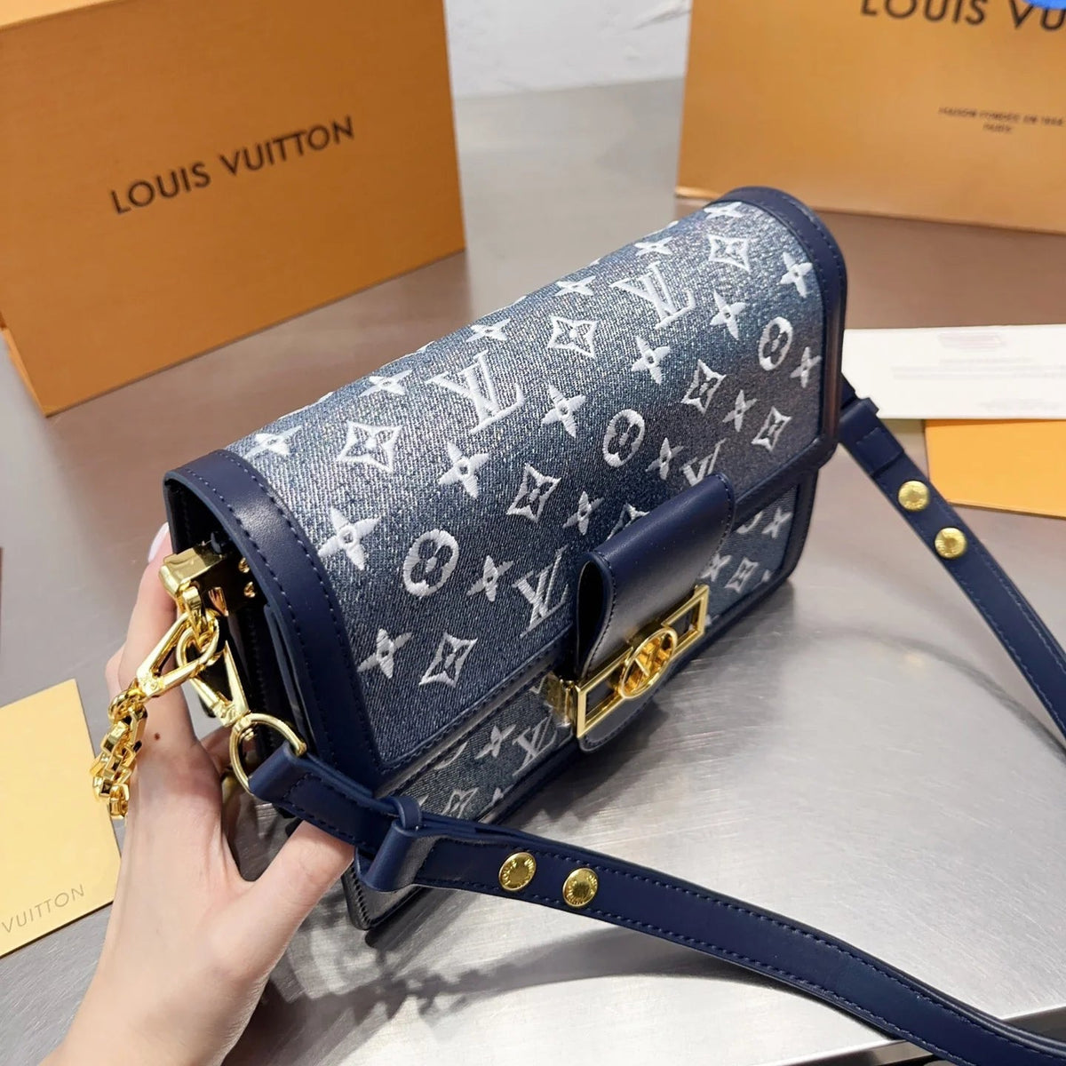 Jacquard Denim MM Handbag