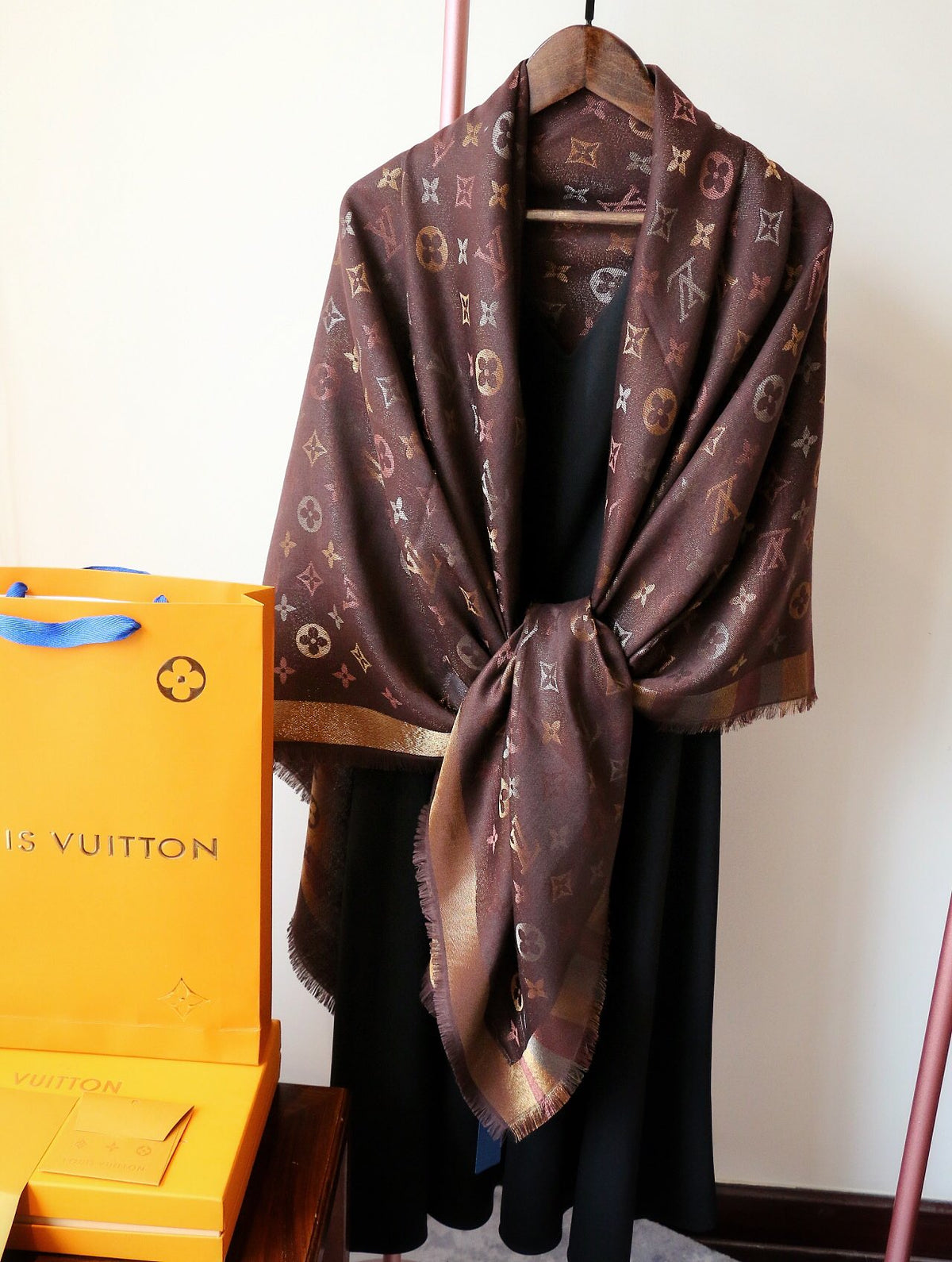Rainbow Gradient Silk-Wool Square Shawl – 140 × 140 cm