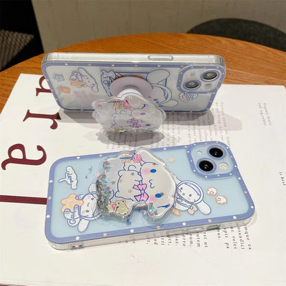 Funda transparente con soporte de dibujos animados