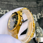 Men’s Premium Gold-Tone Stainless Steel Automatic Dive Watch – Signature Black Dial, Classic Sport Luxury Style