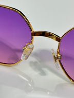Retro Octagonal Metal Frame Sunglasses - VE7223