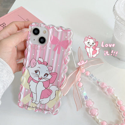 Funda de gato con estampado de ondas rosas