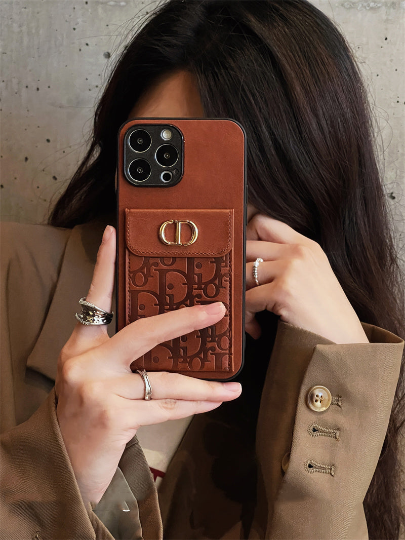 Étui porte-monnaie en cuir de luxe