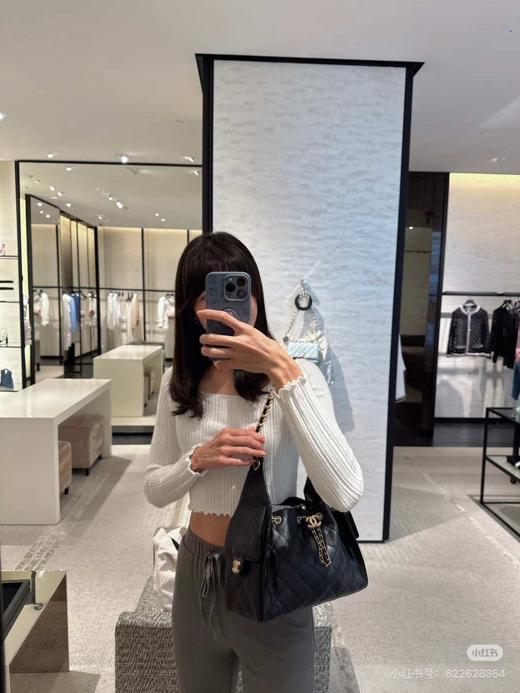 Black Quilted Leather Shoulder Bag 🖤