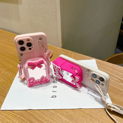 Estuche monedero tipo bandolera con espejo