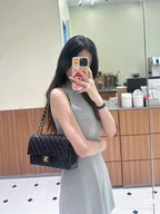 Classic Black Quilted Leather Bag | Black & Gold 🖤