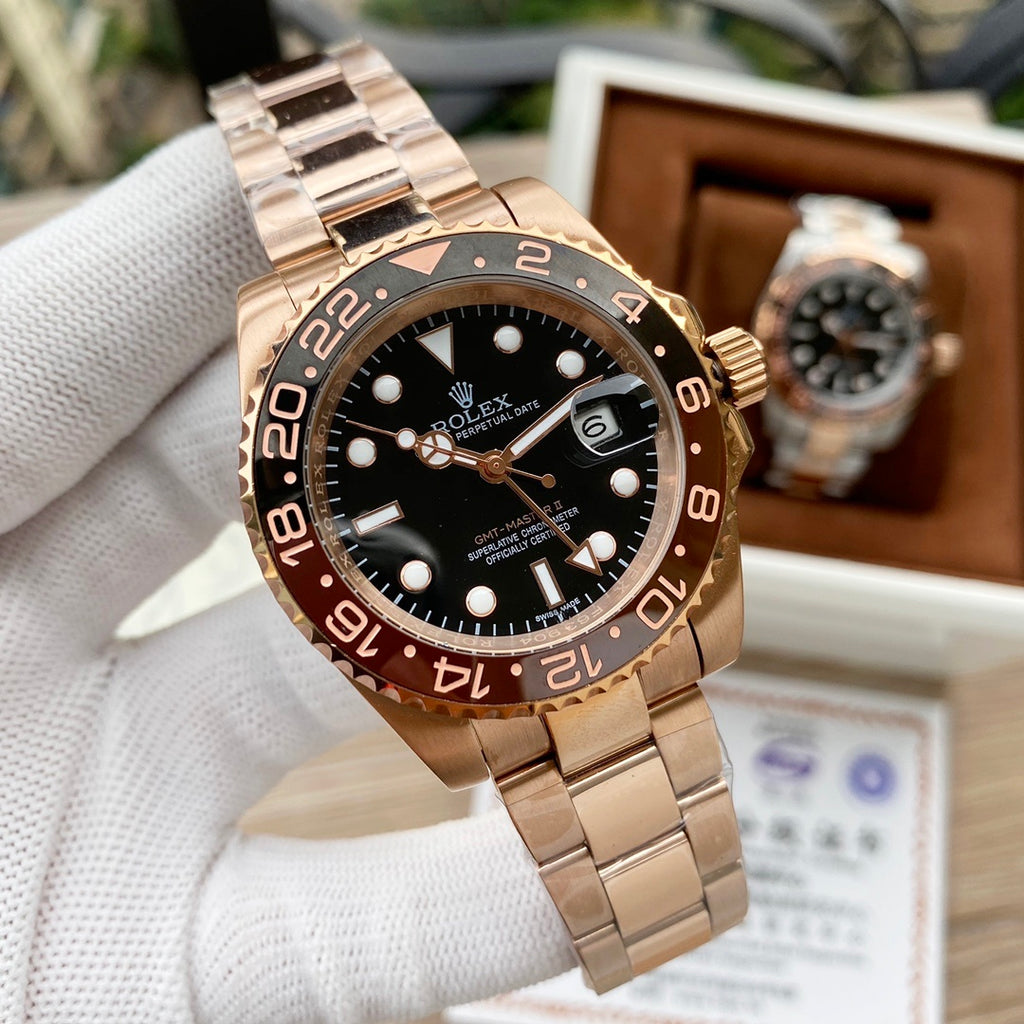 5-Style Luxury Collection (Silver, Gold, Rose Gold & Two-Tone), Classic Sport GMT Style