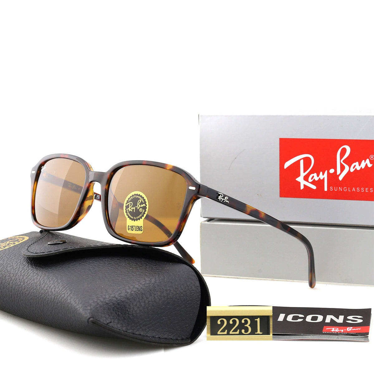 Classic Slim Square Frame Sunglasses - 2231