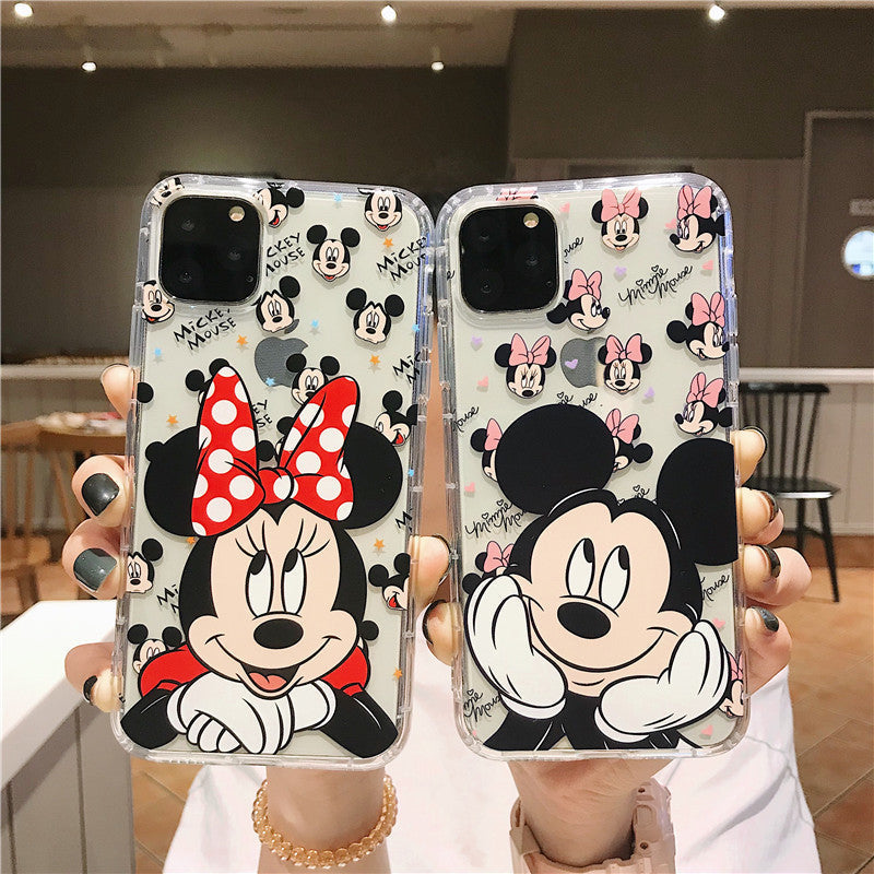 Funda de silicona transparente de dibujos animados mona