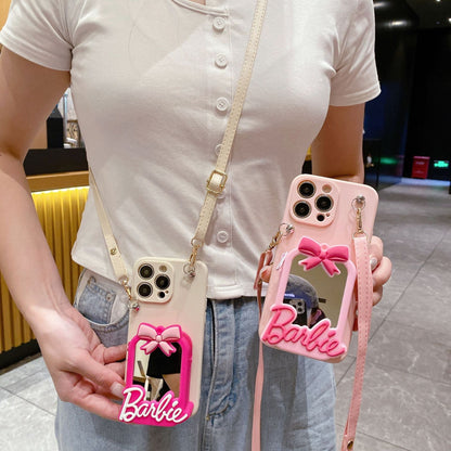 Estuche monedero tipo bandolera con espejo