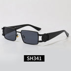 Rimless Rectangular Sunglasses 7 Style Options Vintage Medallion Design Classic Fashion Luxury Look SH341