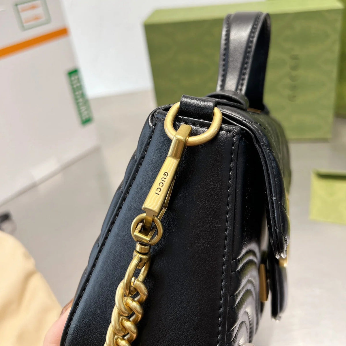 Monogram Flap Chain Mini Handle Bag
