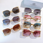 6 Color Hollow Square Metal Sunglasses - VE1874
