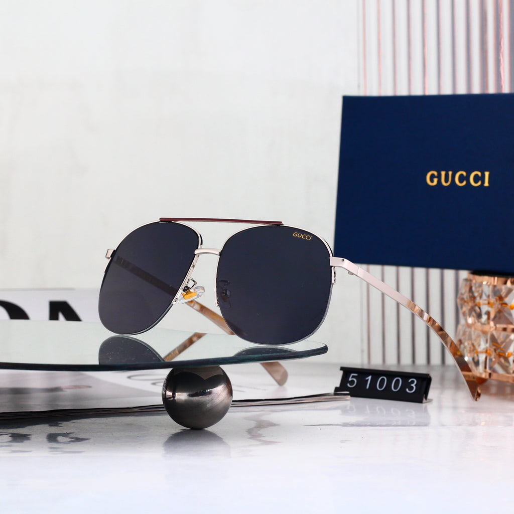 7 Color Classic Double Bridge Aviator Sunglasses - 51003