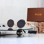 Luxury Vintage Oval Metal Frame Sunglasses - 08177