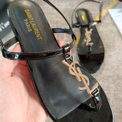 Logo-embellished leather slingback sandals