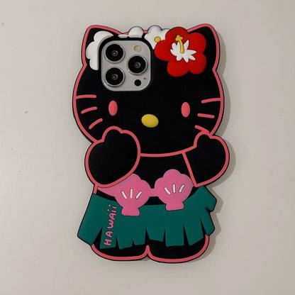 Étui en silicone pour chat mignon d'été