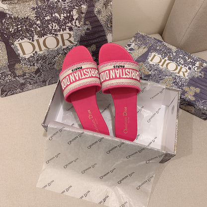 Classic Women's Solid Color Embroidery Slippers