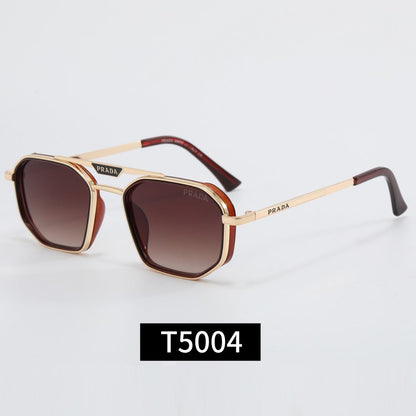 Classic Metal Frame Polygon Sunglasses Male Retro 5004