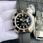 Men’s Stainless Steel Automatic Dive Watch – 3-Color Dial Collection, Sport Rubber Strap, Classic Diver Style