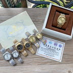 4-Style Luxury Collection (Silver, Two-Tone & Gold-Tone), Elegant Roman Numerals & Fluted Bezel