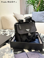 Black Parachute-Style Messenger Bag