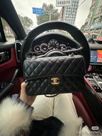 Classic Black Quilted Leather Bag | Black & Gold 🖤