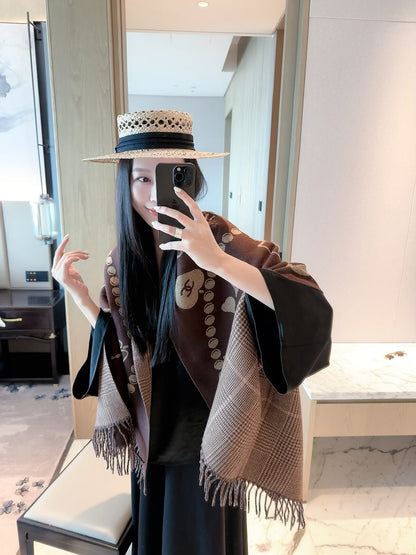 2026 New Double-Sided Cashmere Scarf – Playful Vintage Feminine Style