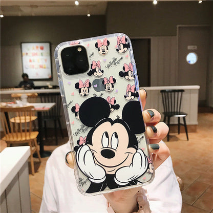 Funda de silicona transparente de dibujos animados mona