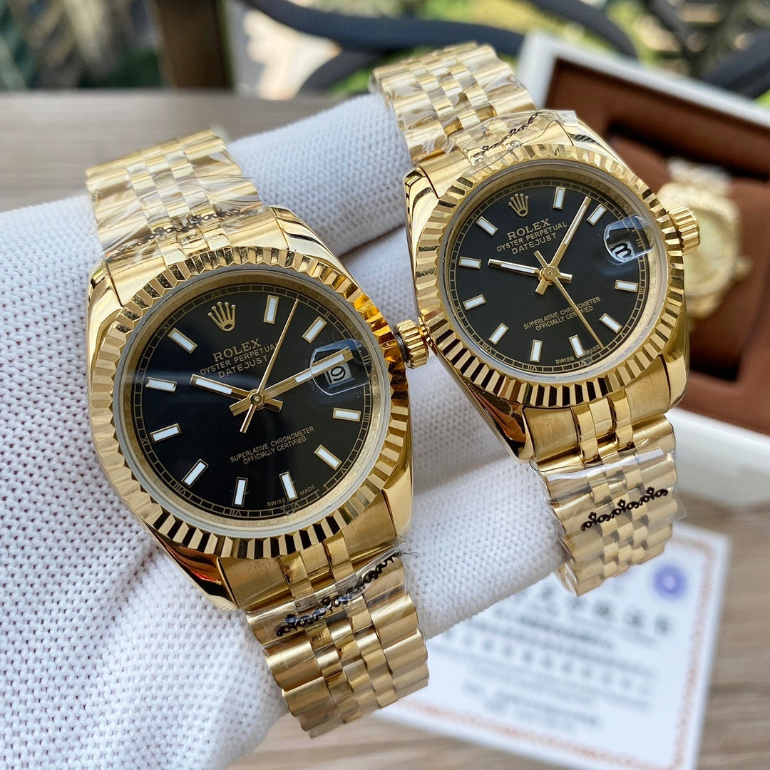 4-Style Luxury Collection (Silver, Two-Tone & Gold-Tone), Elegant Roman Numerals & Fluted Bezel
