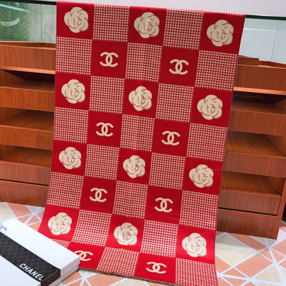 Écharpe à motif à carreaux Camellia