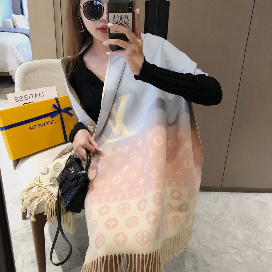 Foulard Monogram en cachemire à couleurs dégradées