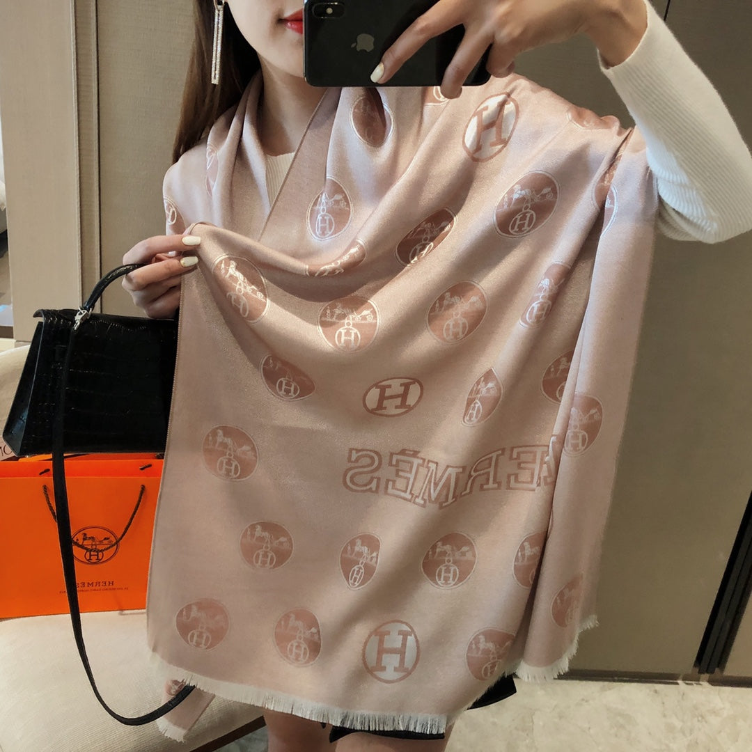 Bufanda jacquard de algodón Tencel premium H