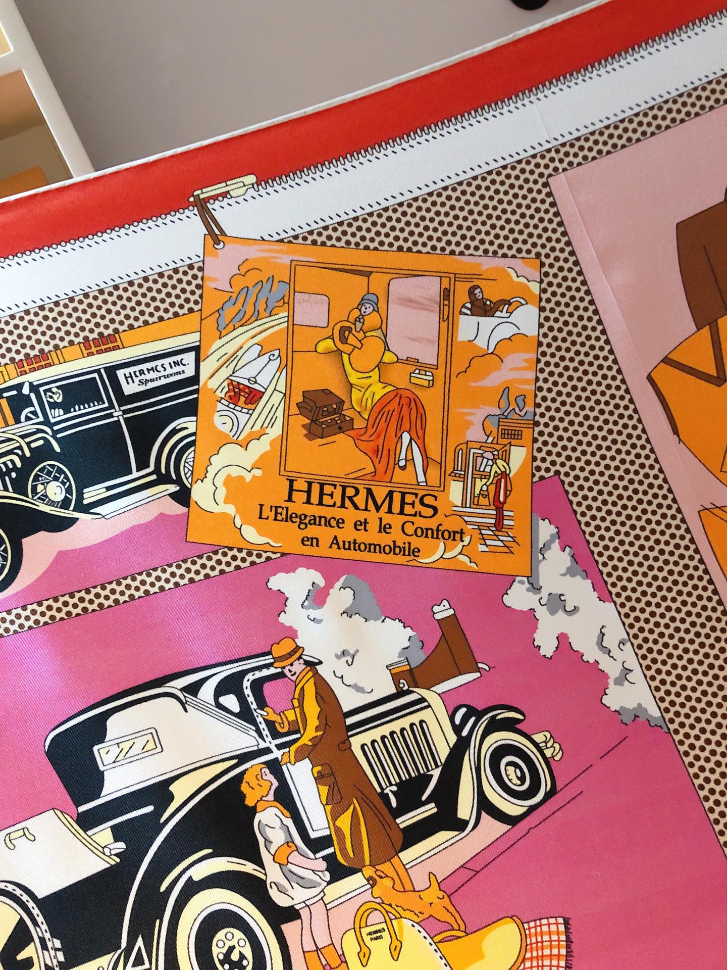 Foulard en Soie Carré 70 "Confort en Automobile"