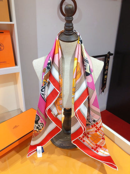 Foulard en Soie Carré 70 "Confort en Automobile"