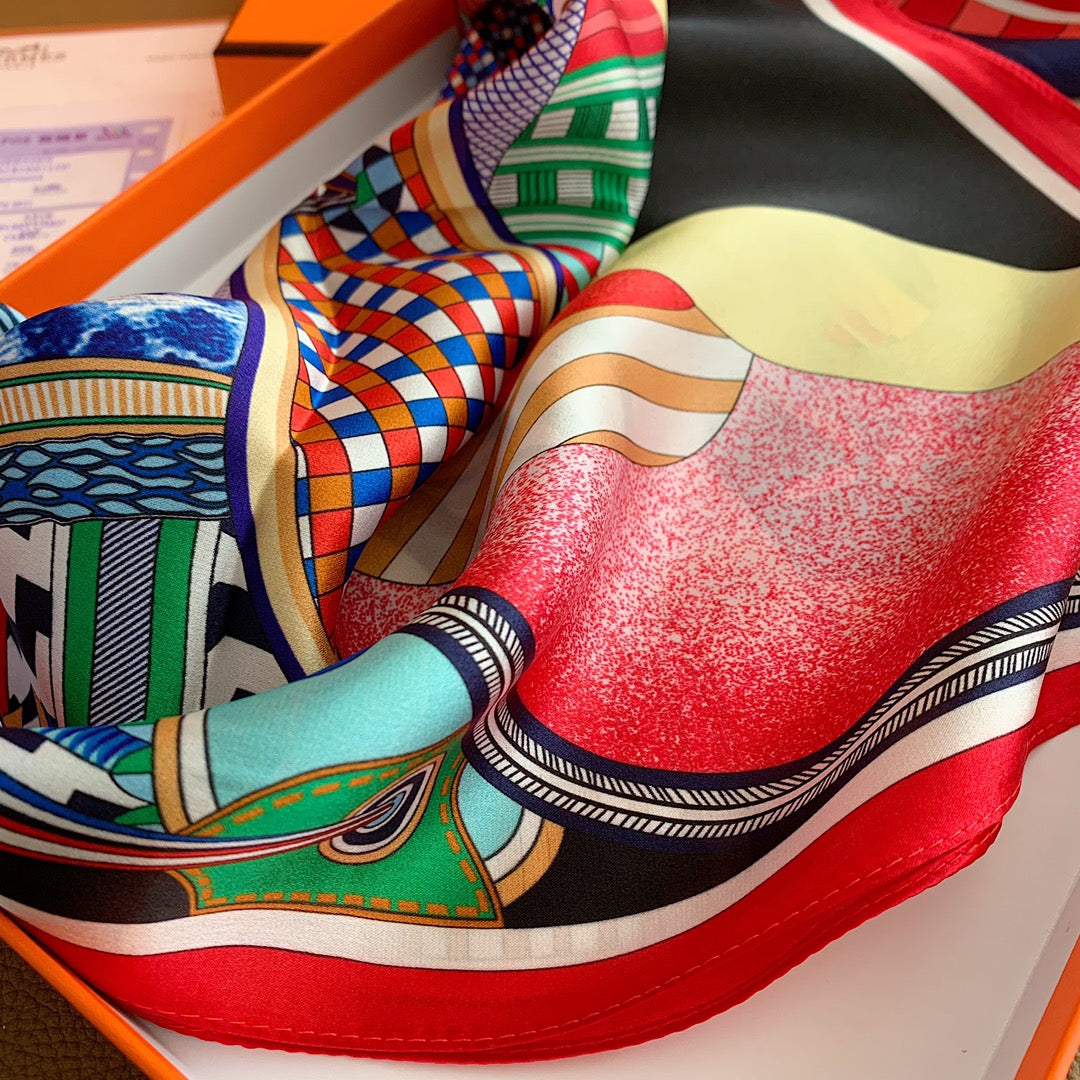 Foulard en Soie Carré Fantaisie Petite Selle