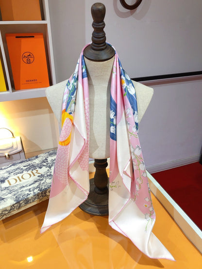 Foulard en Soie Carré Campanula