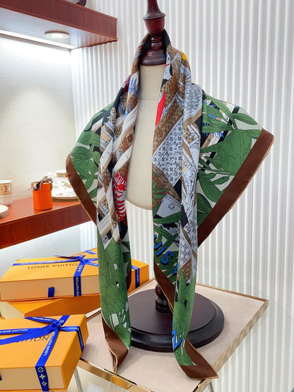 Foulard en soie Forêt enchantée