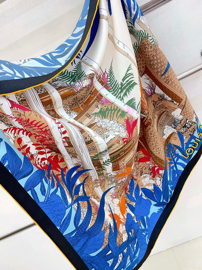 Foulard en soie Forêt enchantée